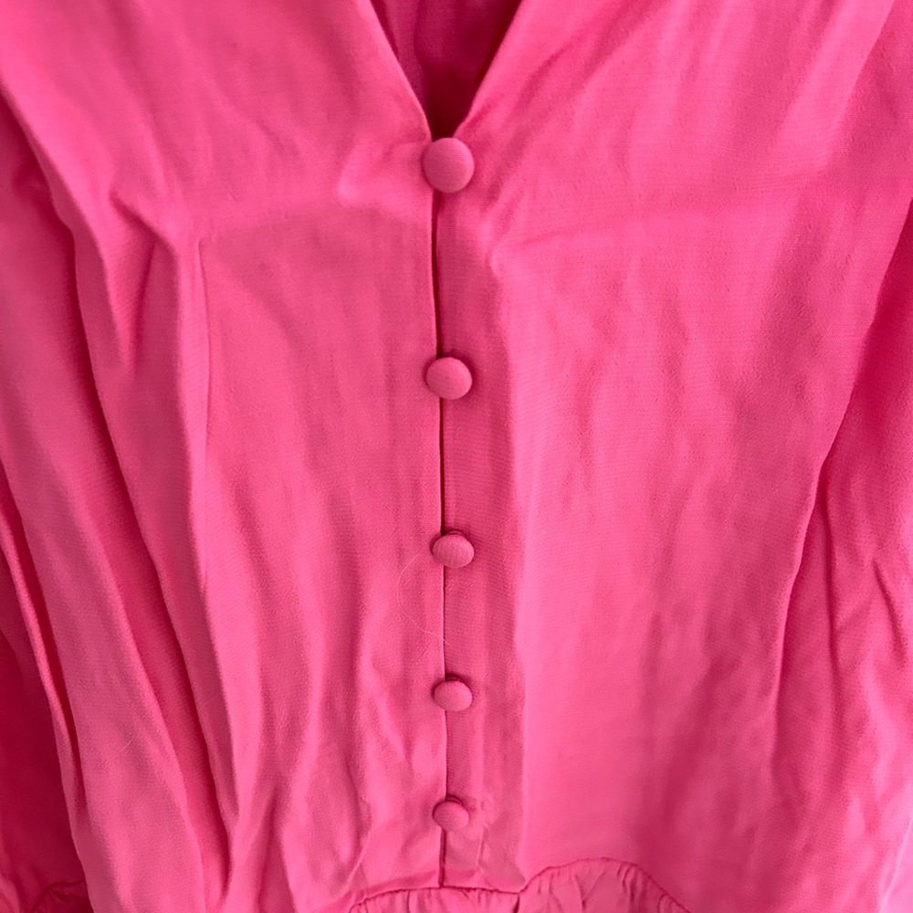 LOFT Vibrant Pink Tiered Swing Dress - Picture 3 of 5